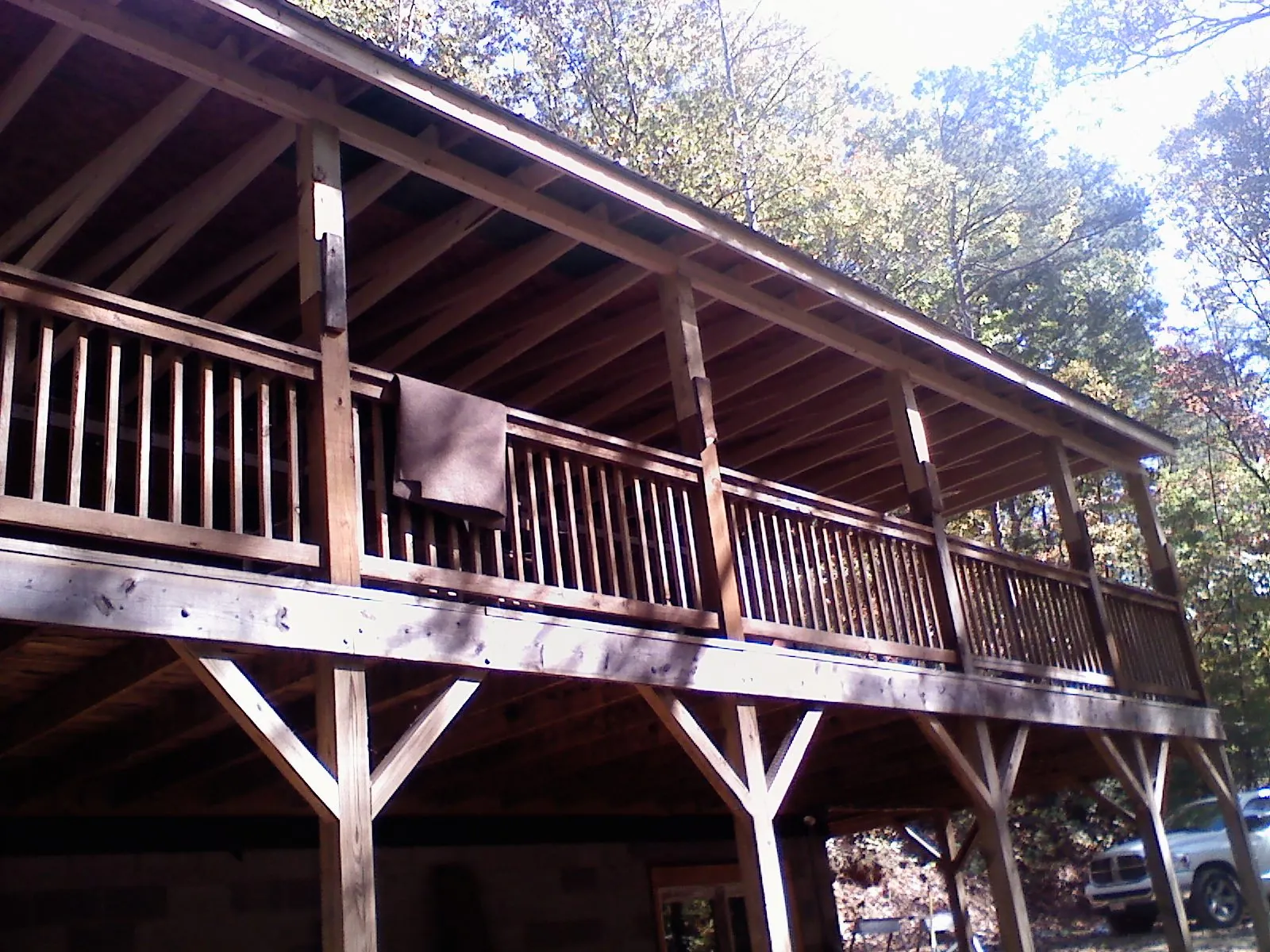 Timber framing under a new elevated porch and deck — Roof Leak Repair in Ellerbe by Roofing Brothers